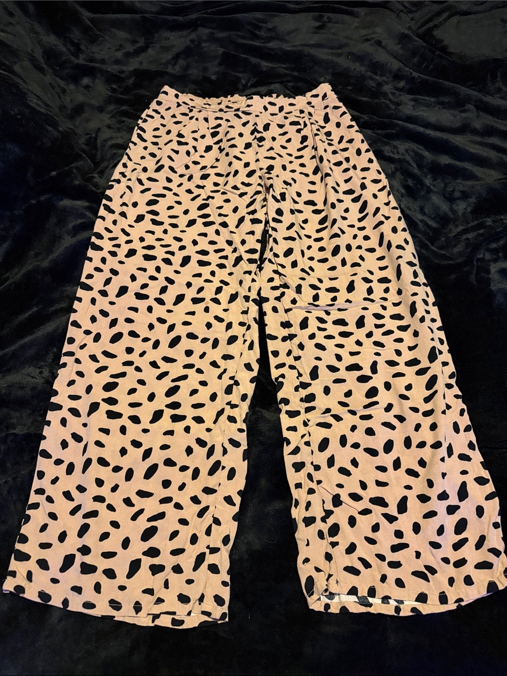 Women's Tan Printed Wide-Leg Pants